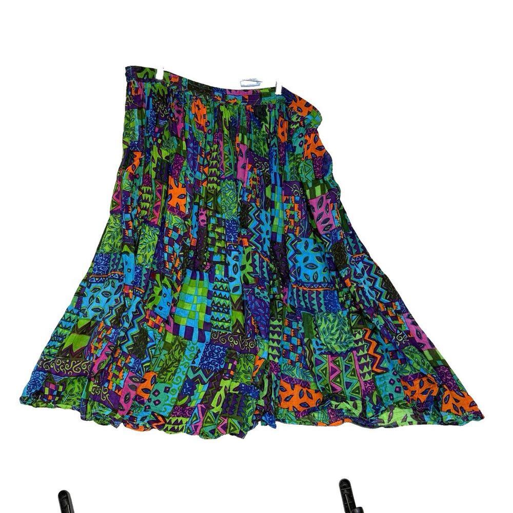 Vintage Lightweight 100%‎ Cotton Broom Peasant Maxi India Skirt - Picture 4 of 6